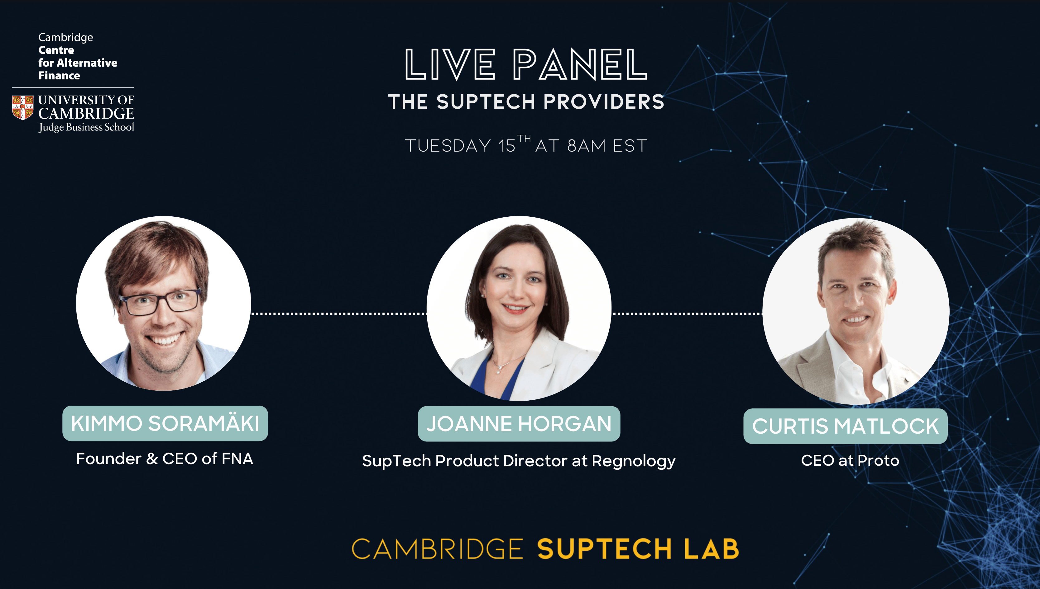 Live Panel on The suptech providers | Cambridge SupTech Lab