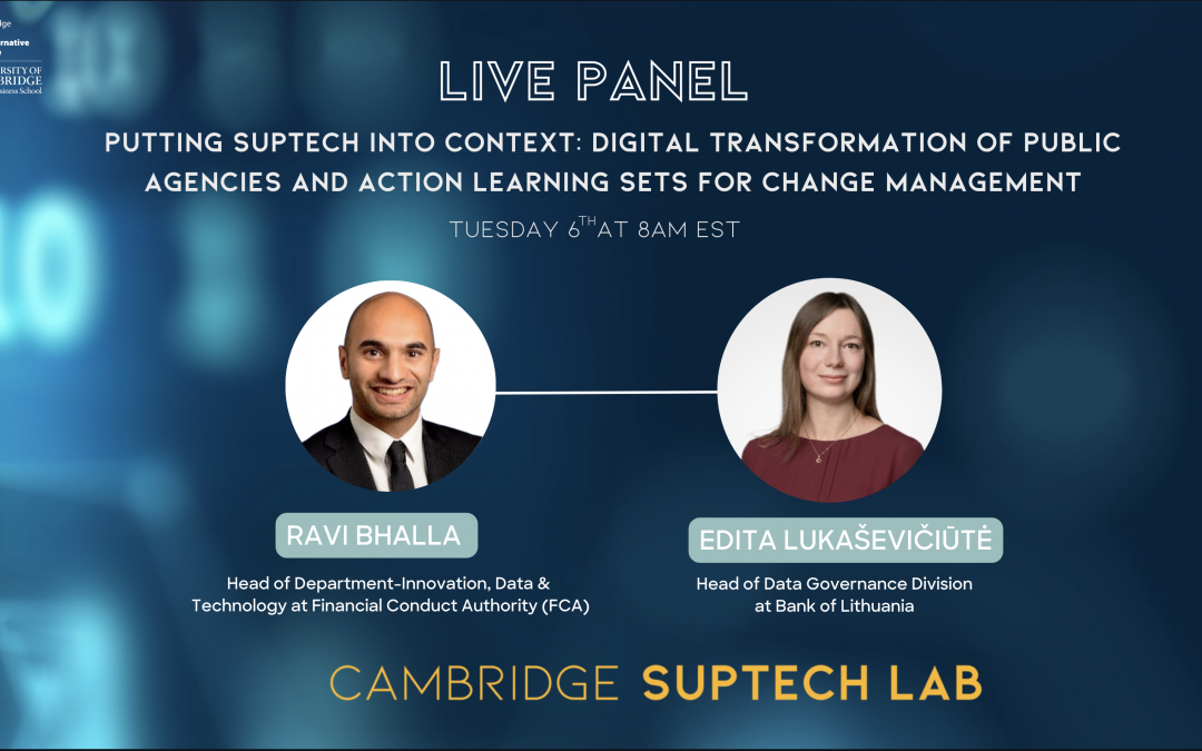 Live Panel: Putting suptech into context: digital transformation of public agencies and action learning sets for changes management.